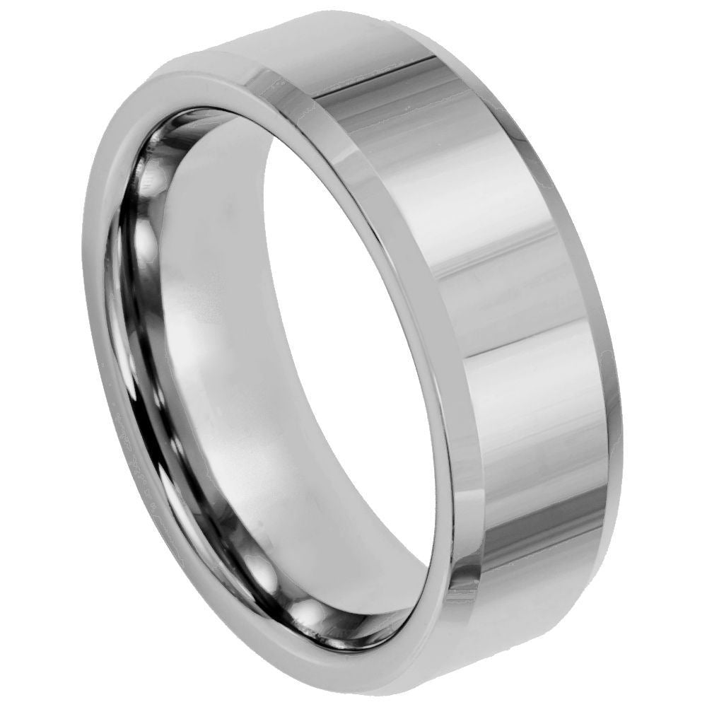 Tungsten Carbide 8mm Mens Wedding Band – hypoallergenic, scratch-resistant | Exclusive Jewelers USA