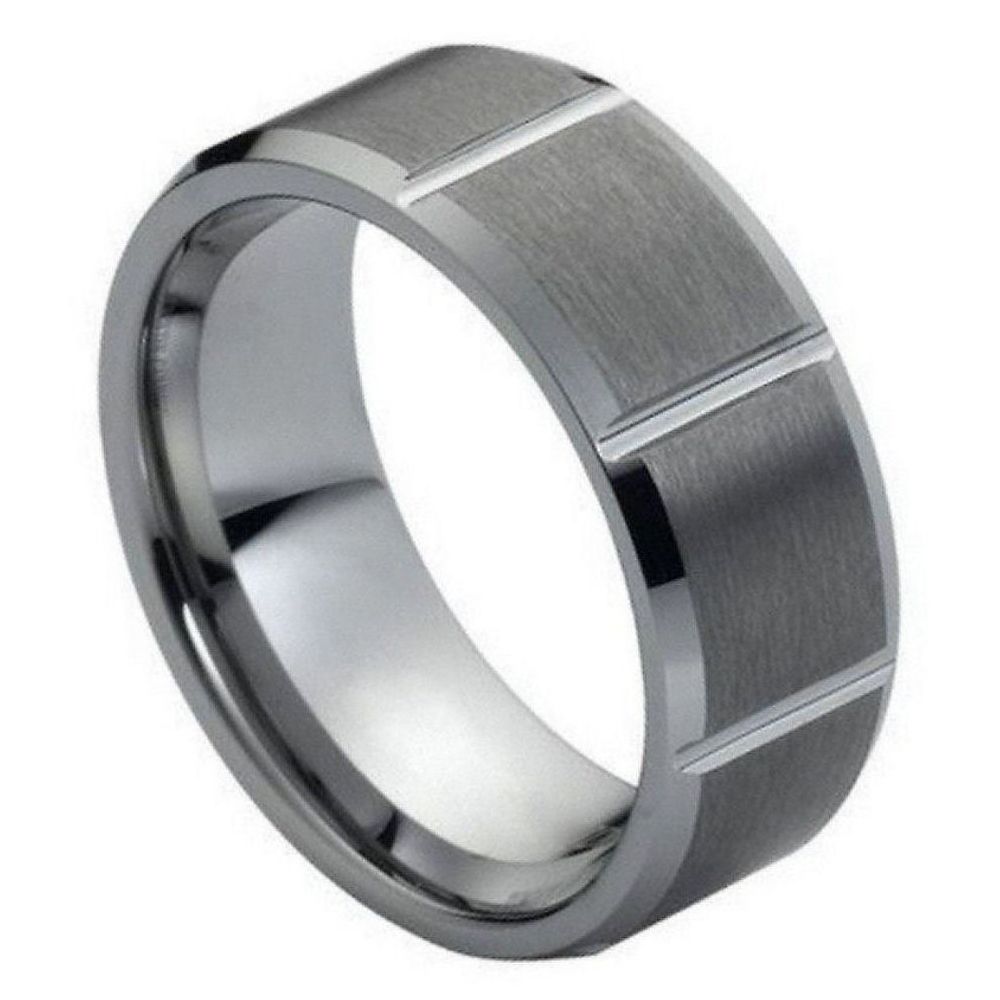 Tungsten 8mm Beveled Wedding Band – hypoallergenic, scratch-resistant | Exclusive Jewelers USA