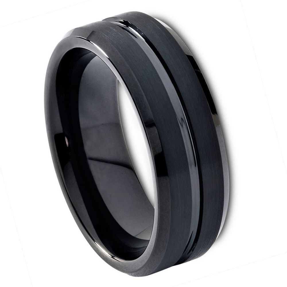 Tungsten Carbide 8mm Brushed Engagement Ring – hypoallergenic, scratch-resistant | Exclusive Jewelers USA