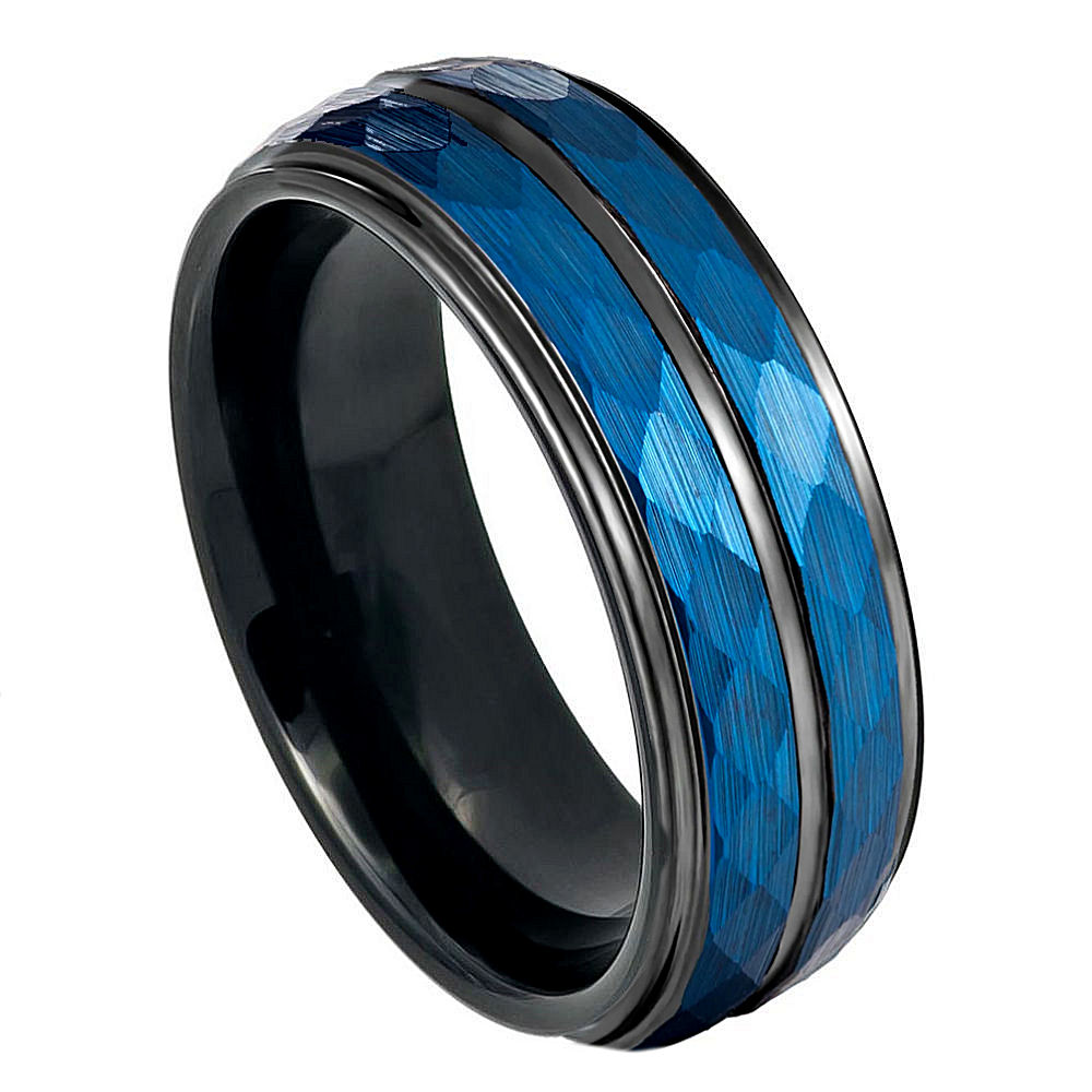 Tungsten Carbide 8mm Beveled Edge Wedding Band – hypoallergenic, scratch-resistant | Exclusive Jewelers USA