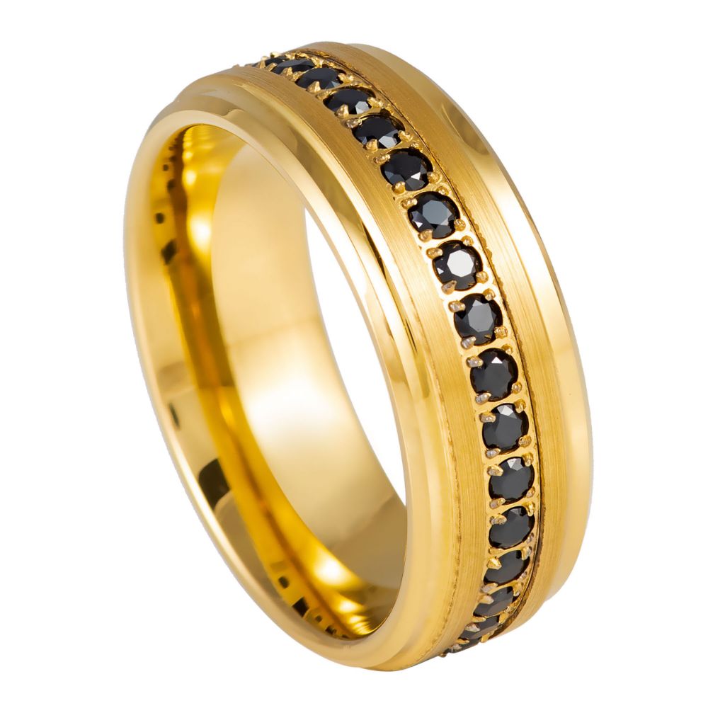 Tungsten Carbide 8mm Beveled Wedding Band – hypoallergenic, scratch-resistant | Exclusive Jewelers USA