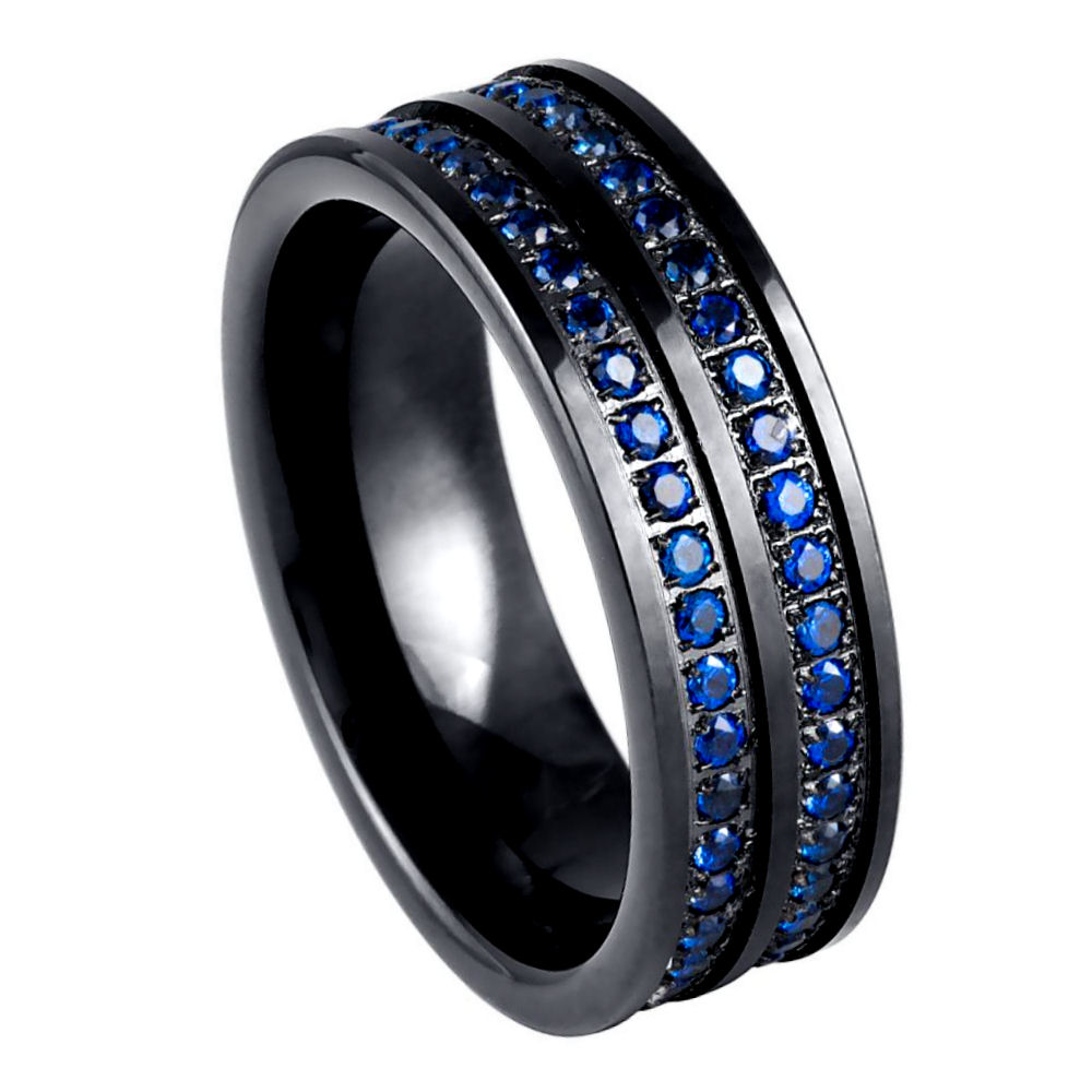 Tungsten 8mm Engagement Ring Beveled Edge – hypoallergenic, scratch-resistant | Exclusive Jewelers USA