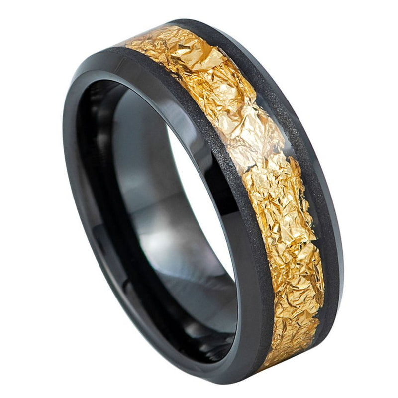 Tungsten 8mm Engagement Ring Modern Flat