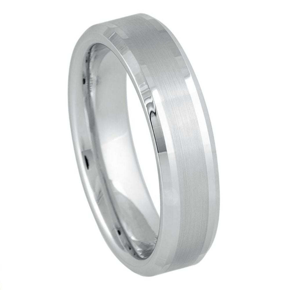 White Tungsten 6mm Wedding Band – hypoallergenic, scratch-resistant | Exclusive Jewelers USA