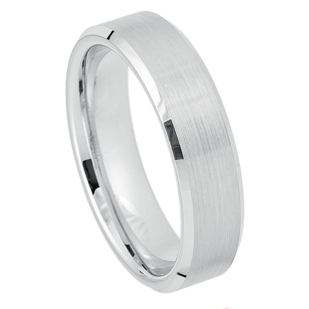 White Tungsten 6mm Engagement Ring – hypoallergenic, scratch-resistant | Exclusive Jewelers USA