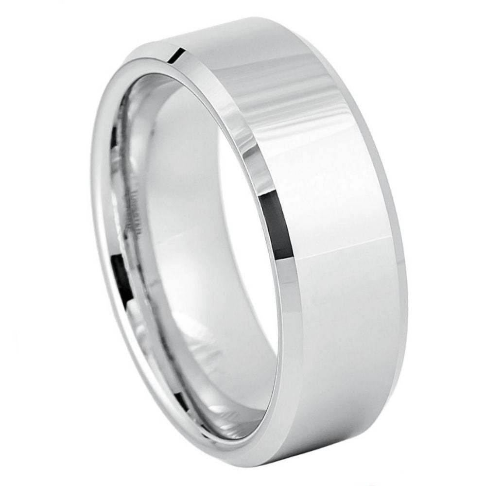 White Tungsten 8mm Promise Ring – hypoallergenic, scratch-resistant | Exclusive Jewelers USA