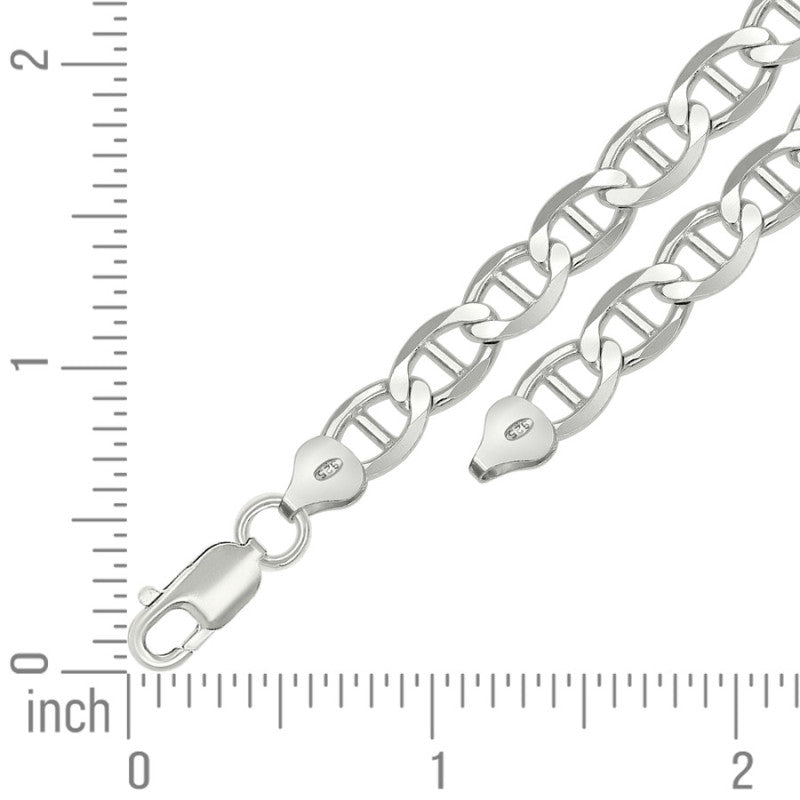 925 Sterling Silver Solid Classic Mariner Chain 7mm
