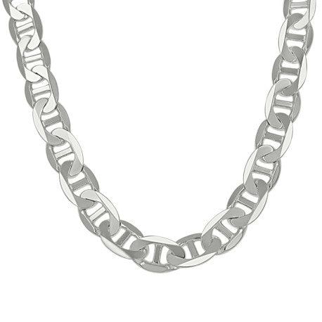 925 Sterling Silver Solid Classic Mariner Chain 9.5mm