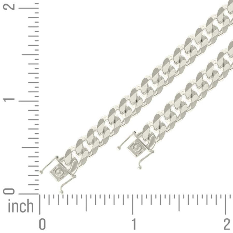 925 Silver Solid Miami Cuban Chain 11.8mm