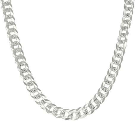 925 Silver Solid Pave Super Flat Cuban Chain 8.6mm