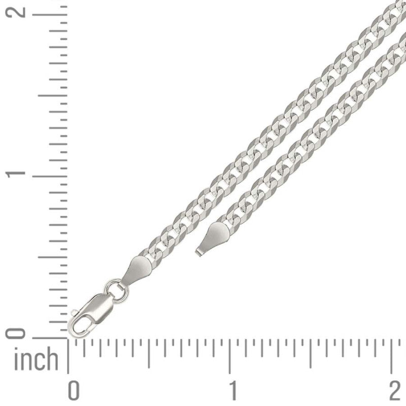 925 Silver Solid Super Flat Cuban Chain 3.7mm