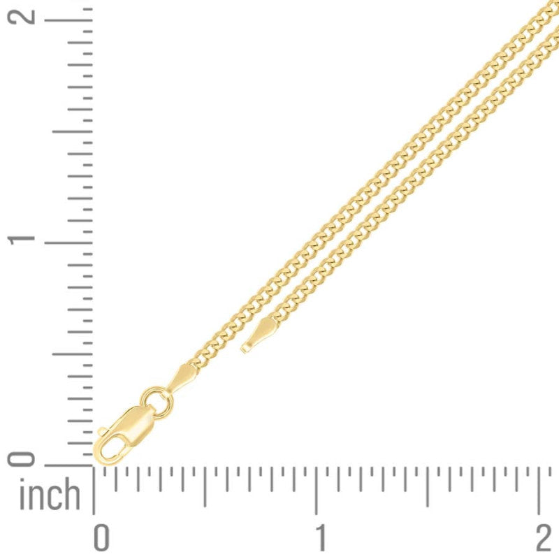 925 Silver Solid Super Flat Cuban Chain 2mm