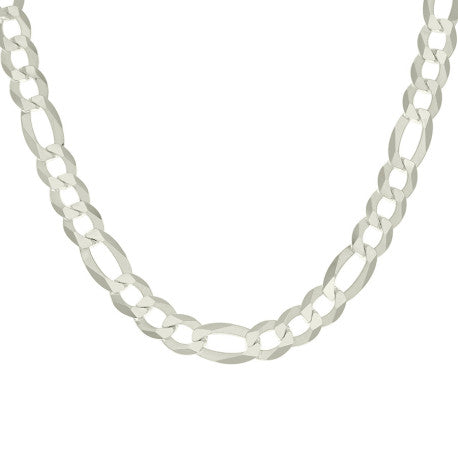 925 Silver Super Flat Figaro Chain 11mm