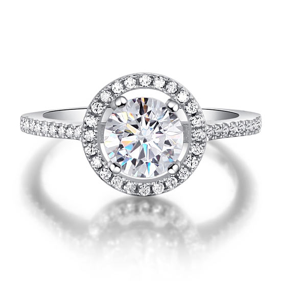 1.25 Carat Round Cut Simulated Diamond 925 Sterling Silver Wedding Engagement Ring XFR8003