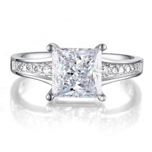 1.5 Ct Princes Cut Solid 925 Sterling Silver Wedding Promise Engagement Ring XFR8006