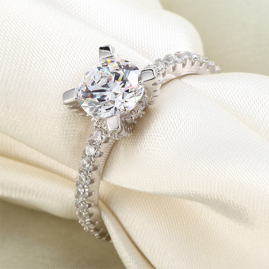 1 Carat Simulated Diamond Engagement Sterling 925 Silver Ring XFR8026