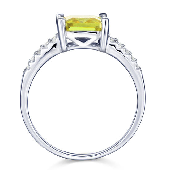 Yellow Canary Color 2 Carat Simulated Diamond Sterling Silver 925 Ring XFR8033