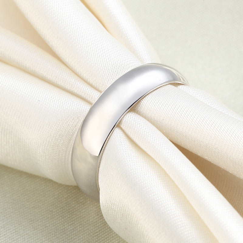 High Polished Plain Men's Solid Sterling 925 Silver Ring XFR8053