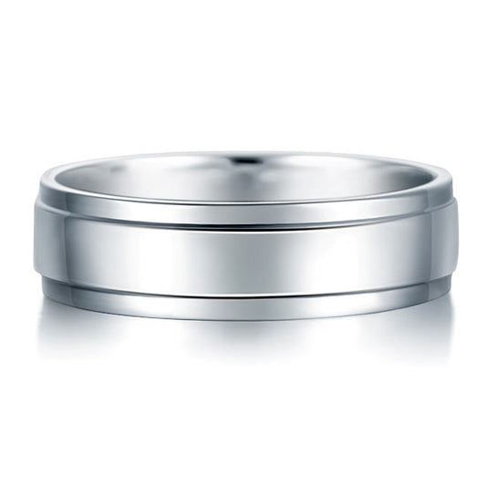 Men's Solid Sterling 925 Silver Wedding Band Ring XFR8055