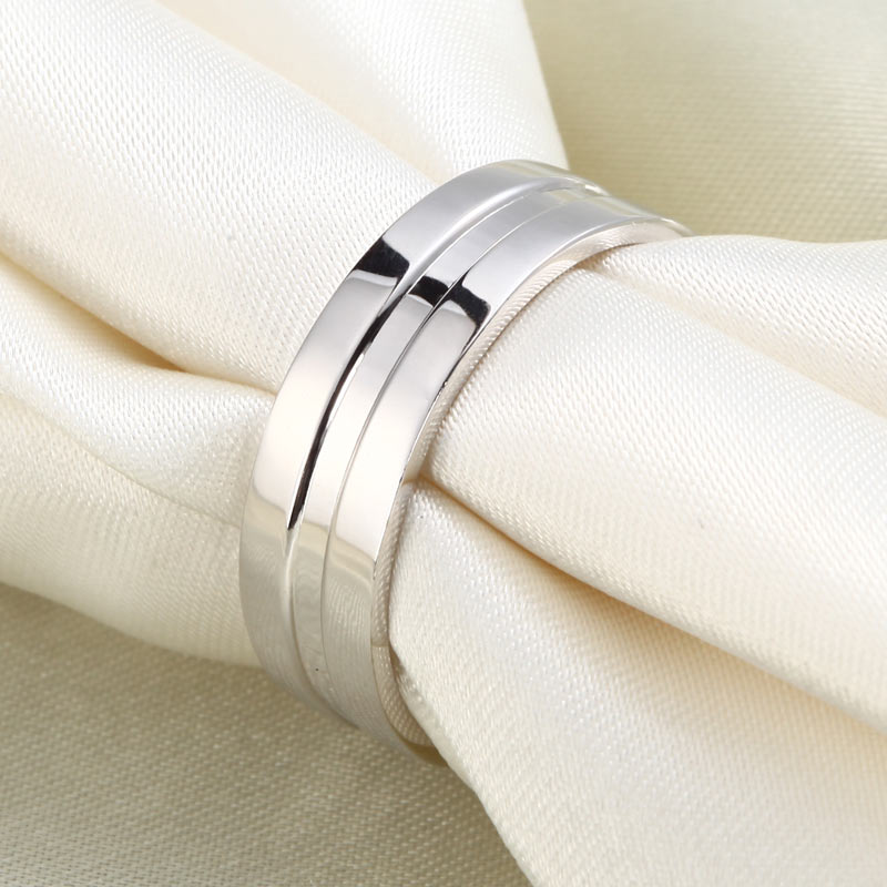 High Polished Plain Men's Solid Sterling 925 Silver Wedding Band Ring XFR8058