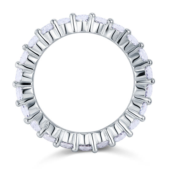 Solid 925 Sterling Silver Wedding Band Eternity Stacking Ring Jewelry Round Cut XFR8061