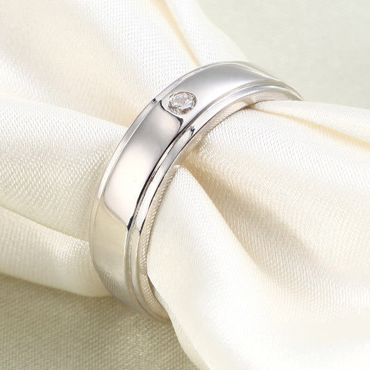 Men's Wedding Band Solid Sterling 925 Silver Ring XFR8067