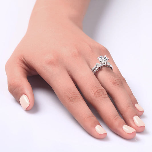 2 Carat Simulated Diamond Solid 925 Sterling Silver Wedding Engagement Ring XFR8078