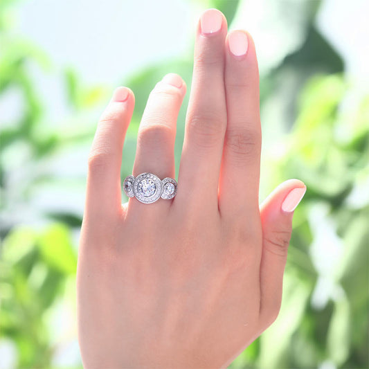 Art Deco 2.5 Carat Simulated Diamond Solid 925 Sterling Silver Wedding Engagement Ring XFR8089