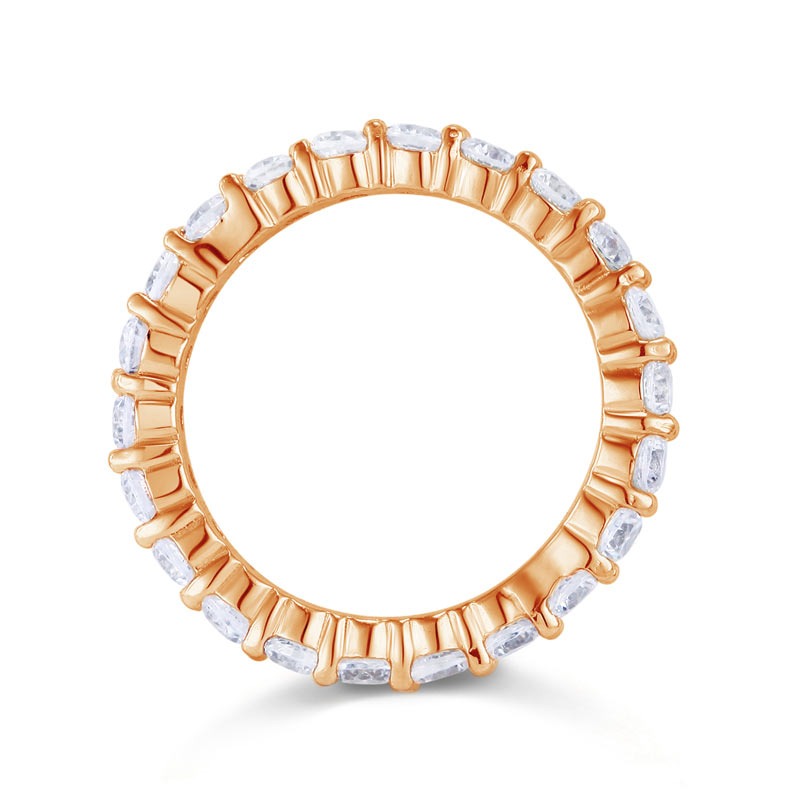 Solid 925 Sterling Silver Wedding Band Eternity Stacking Ring Rose Gold Plated XFR8332