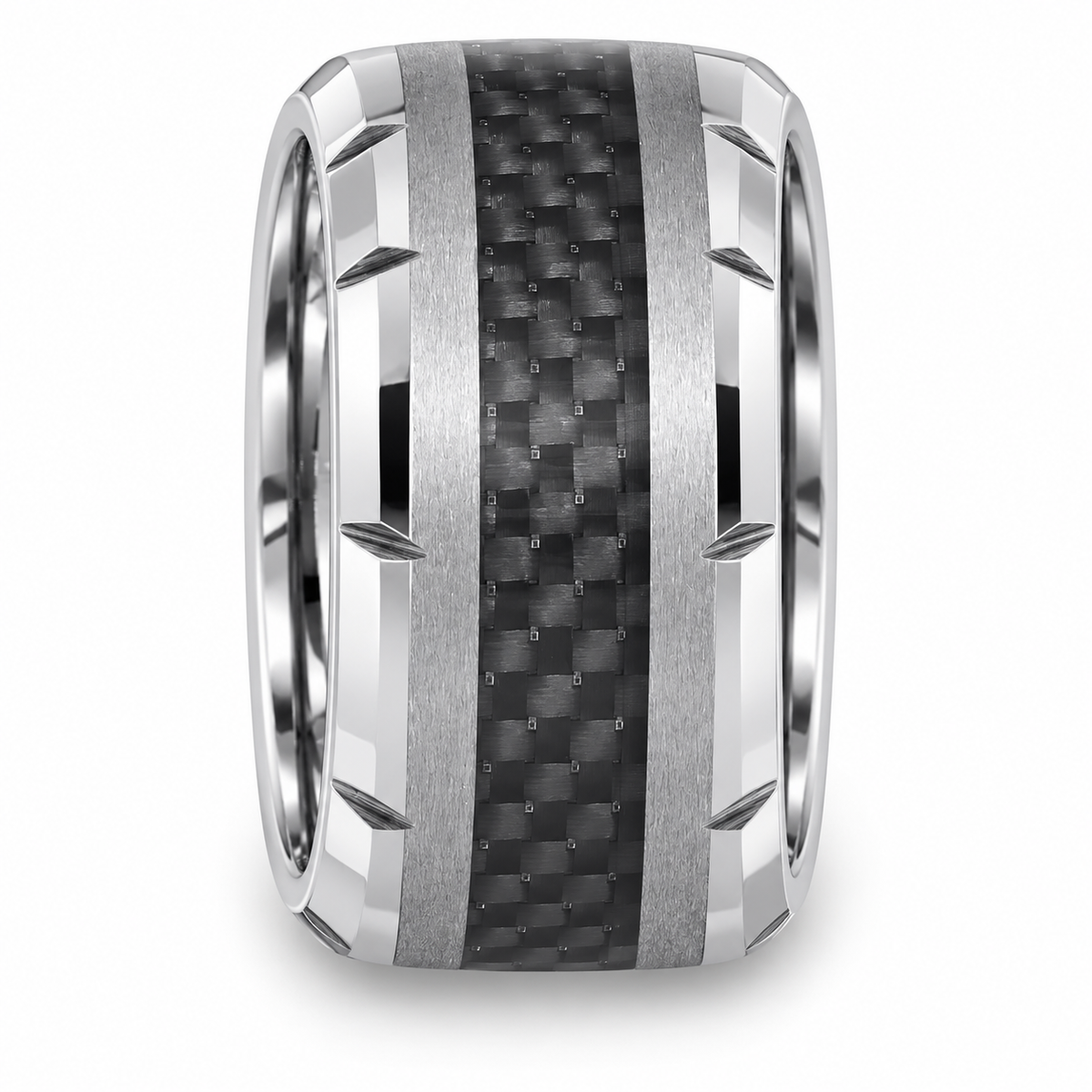 Tungsten Carbide 10mm Wide Wedding Band — topdown alternate product view