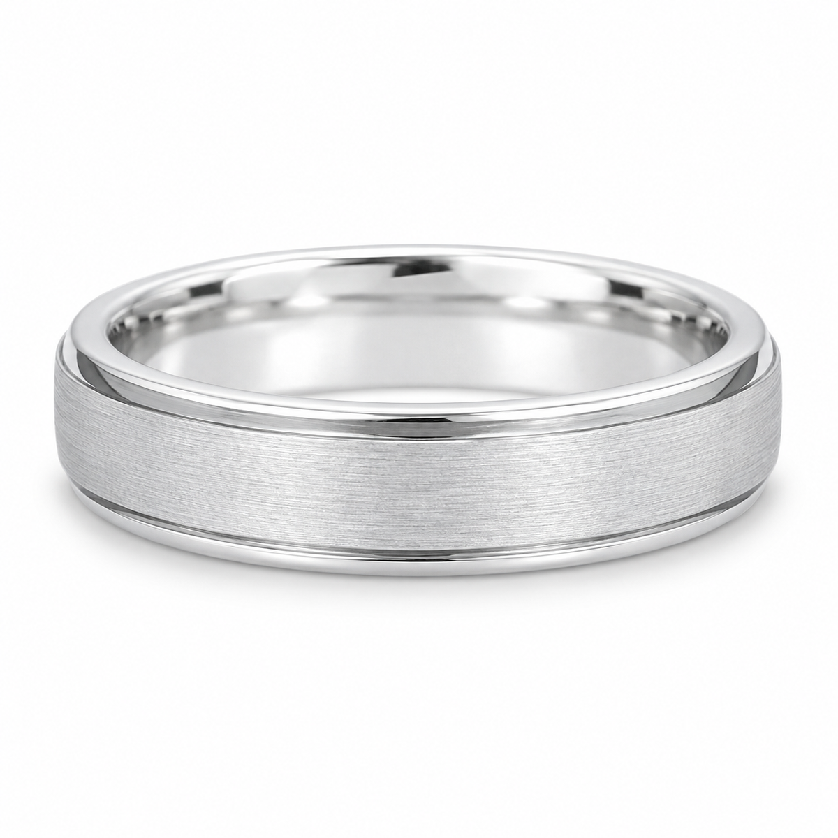 white-tungsten-6mm-brushed-wedding-band-5 horizontal product image