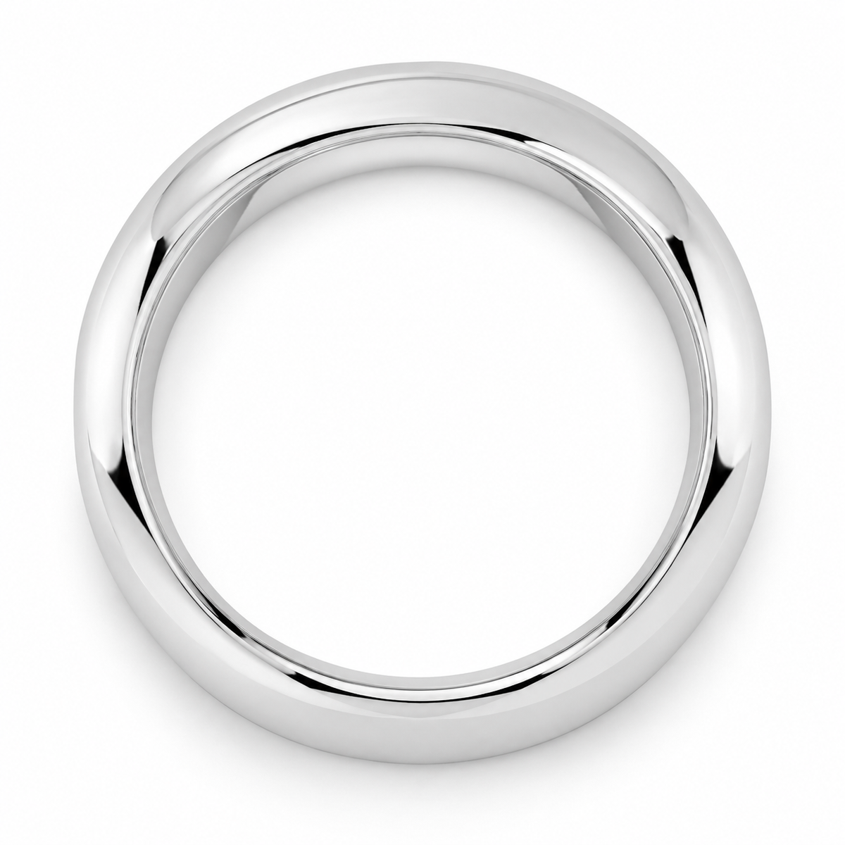 Polished Silver Tungsten 6mm Wedding Band — topdown alternate product view