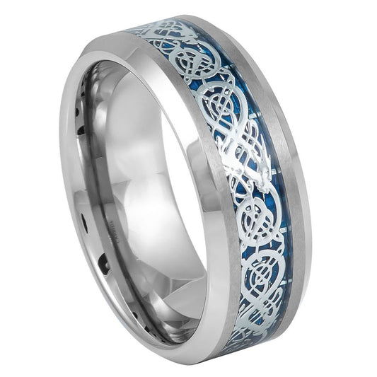 Damascus Steel 8mm Wedding Band – unique pattern, artisan-forged | Exclusive Jewelers USA