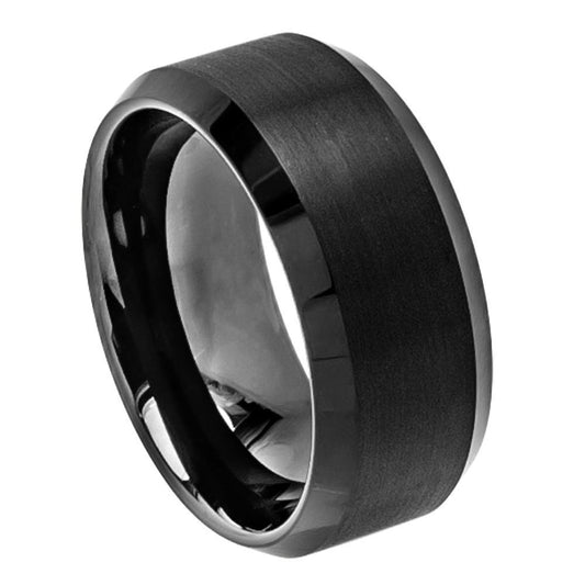 Tungsten Carbide 10mm Beveled Wedding Band – hypoallergenic, scratch-resistant | Exclusive Jewelers USA