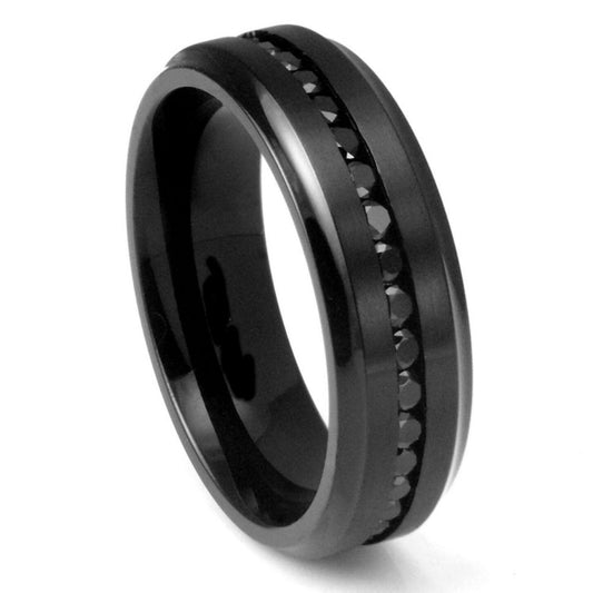 Titanium 8mm Brushed Engagement Ring – hypoallergenic, lightweight | Exclusive Jewelers USA