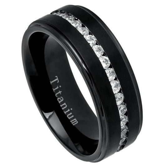 Titanium 8mm Engagement Ring Brushed – hypoallergenic, lightweight | Exclusive Jewelers USA