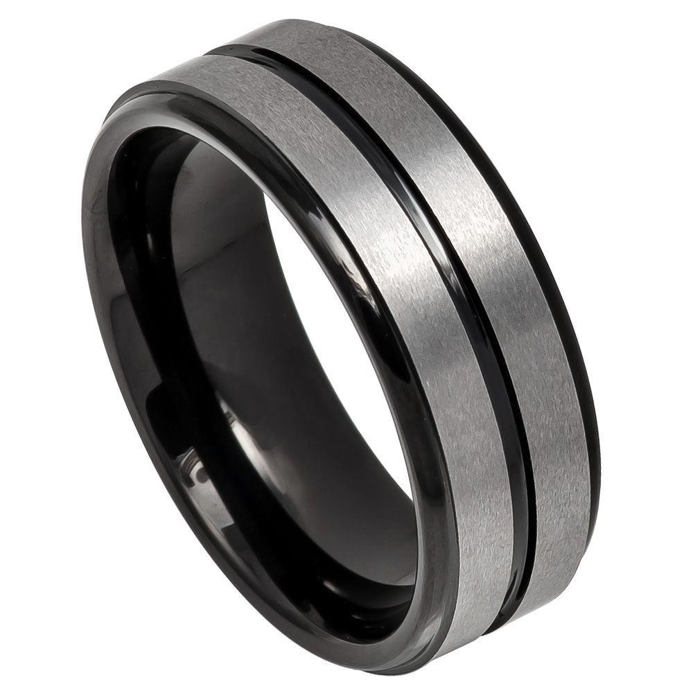 Tungsten Carbide 8mm Beveled Wedding Band – hypoallergenic, scratch-resistant | Exclusive Jewelers USA