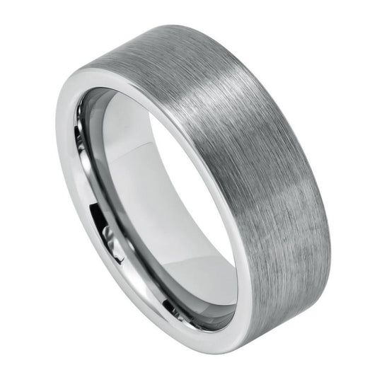 Tungsten Carbide 8mm Brushed Wedding Band – hypoallergenic, scratch-resistant | Exclusive Jewelers USA