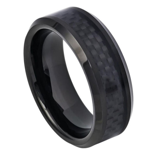 Tungsten Carbide 8mm Black Finish Wedding Band – hypoallergenic, scratch-resistant | Exclusive Jewelers USA