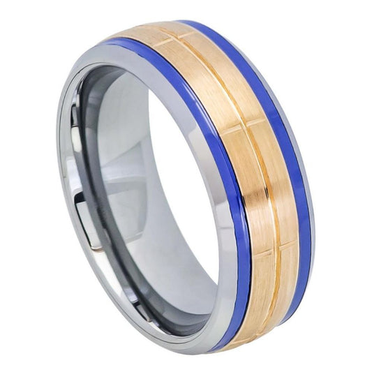 Tungsten 8mm Hammered Wedding Band – hypoallergenic, scratch-resistant | Exclusive Jewelers USA