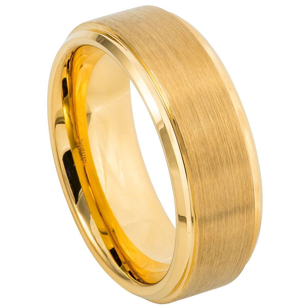 Tungsten 8mm Beveled Promise Ring – hypoallergenic, scratch-resistant | Exclusive Jewelers USA