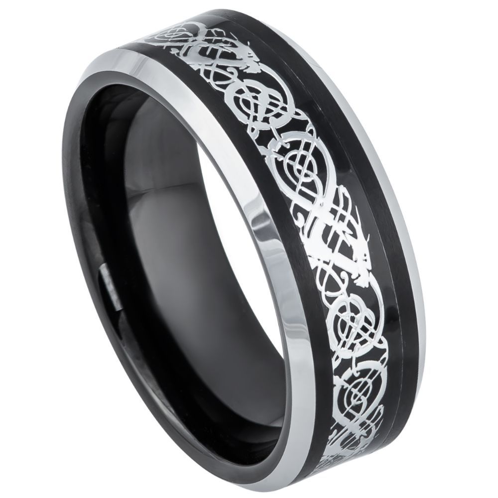 Tungsten 8mm Carbon Fiber Inlay Wedding Band – hypoallergenic, scratch-resistant | Exclusive Jewelers USA