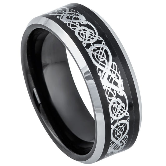 Tungsten 8mm Carbon Fiber Inlay Wedding Band – hypoallergenic, scratch-resistant | Exclusive Jewelers USA