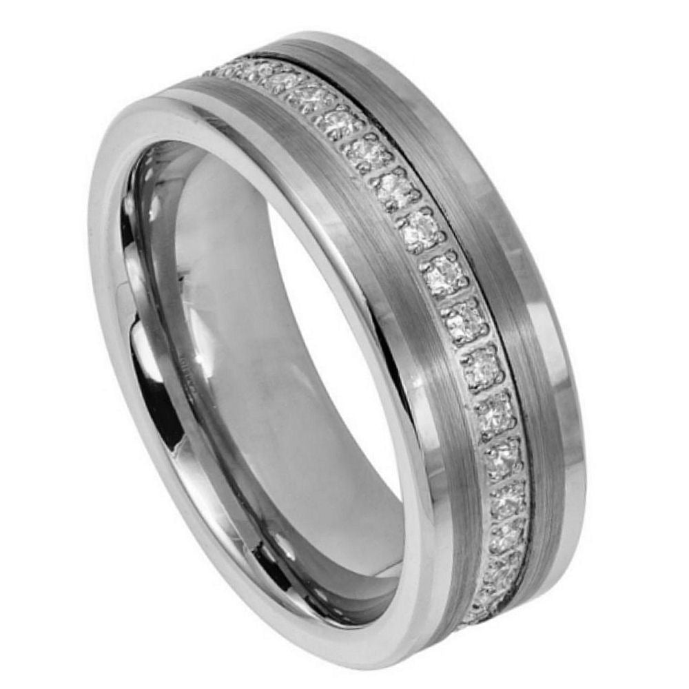 Tungsten Carbide 8mm Black Inlay Wedding Band – hypoallergenic, scratch-resistant | Exclusive Jewelers USA