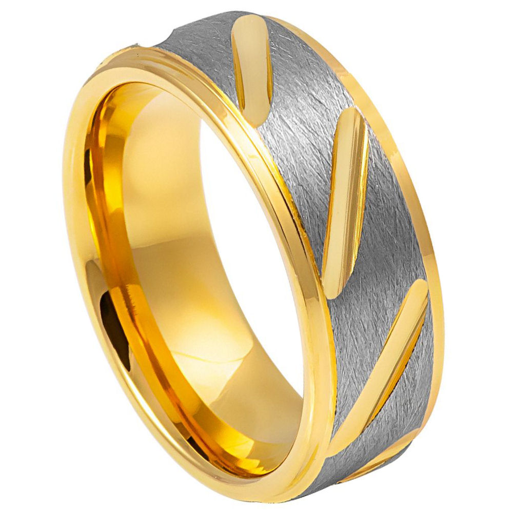 Tungsten Carbide 8mm Beveled Wedding Band – hypoallergenic, scratch-resistant | Exclusive Jewelers USA