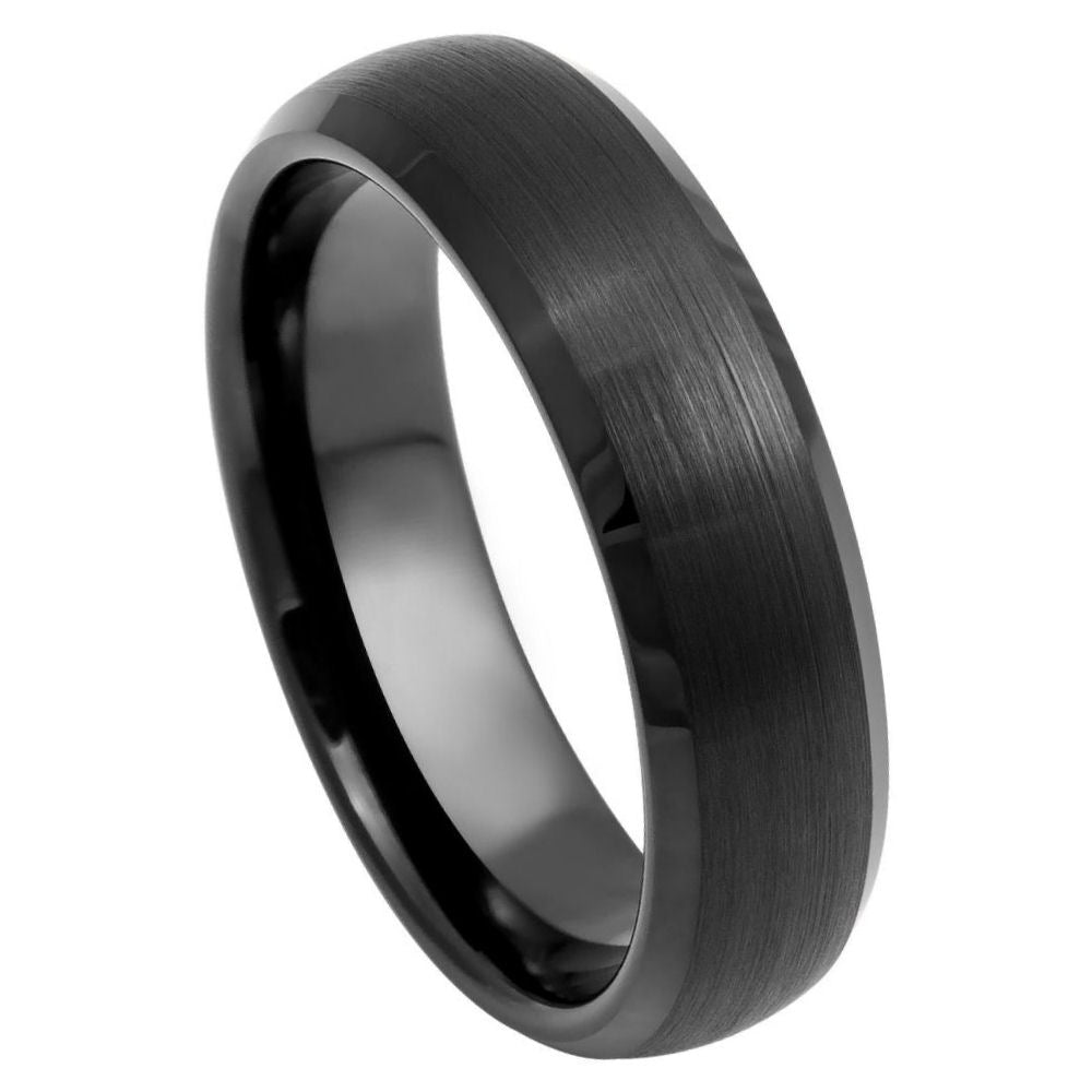 Tungsten Carbide 6mm Black Inlay Promise Ring – hypoallergenic, scratch-resistant | Exclusive Jewelers USA