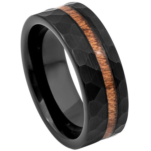 Tungsten 8mm Black Inlay Promise Ring – hypoallergenic, scratch-resistant | Exclusive Jewelers USA