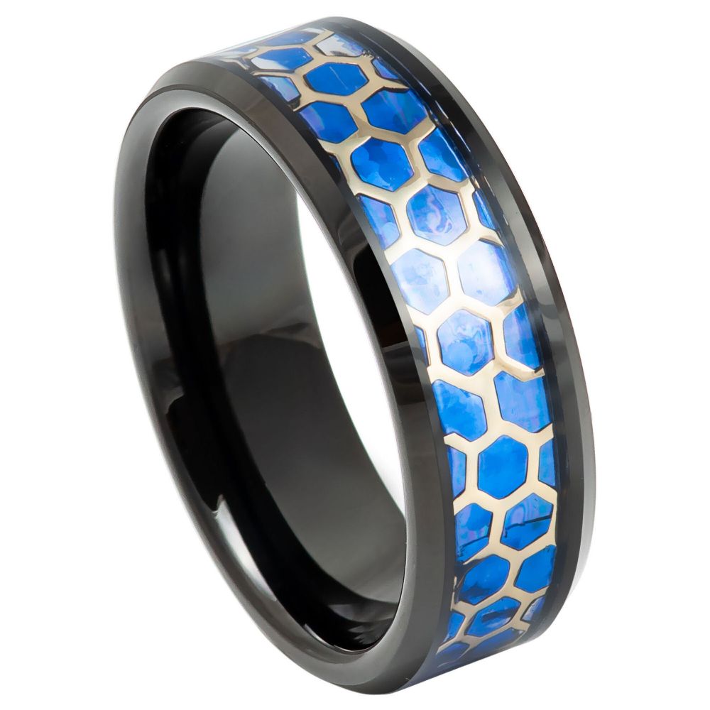Black Tungsten 8mm Two-Tone Engagement Ring – hypoallergenic, scratch-resistant | Exclusive Jewelers USA