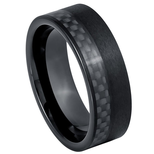 Black Tungsten 8mm Wedding Band – hypoallergenic, scratch-resistant | Exclusive Jewelers USA