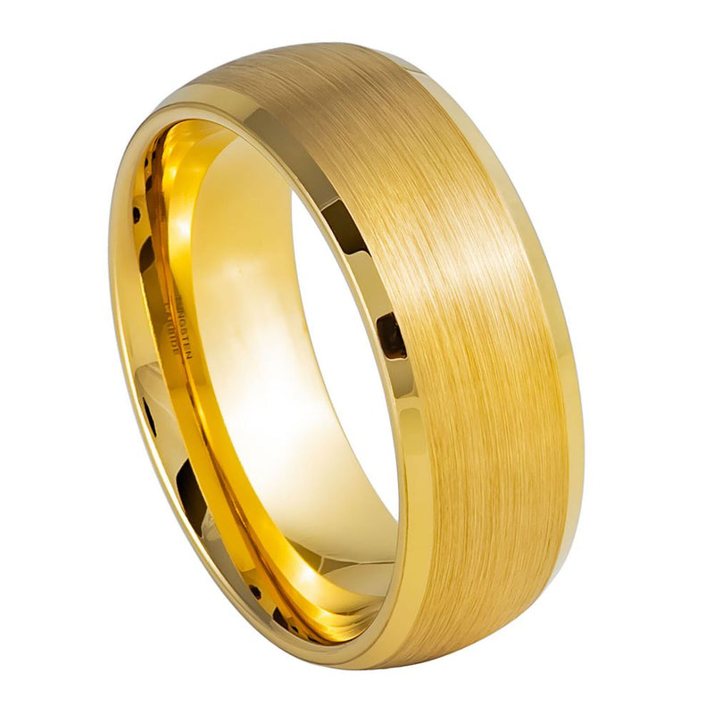 Tungsten Carbide 8mm Black Inlay Wedding Band